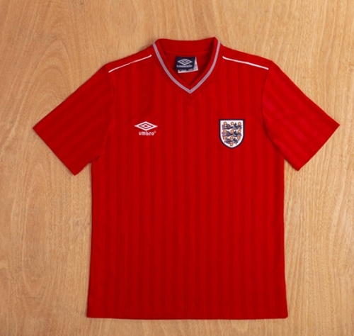 86 Retro Verison England Away Red Thailand Soccer Jersey AAA-1041