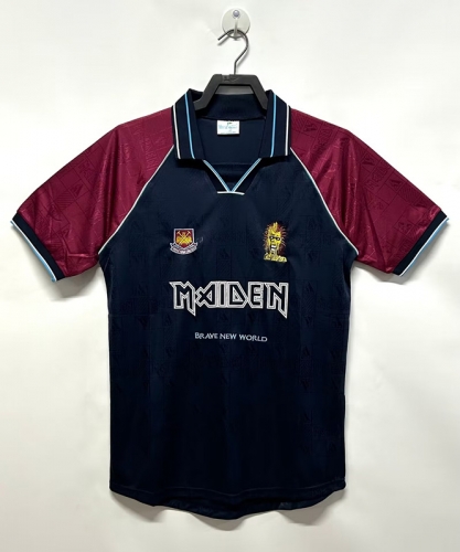 1999 Retro Version West Ham United Home Black & Red Thailand Soccer Jersey AAA-811