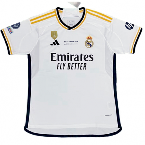 (S-4XL) With Patch 2023-2024 Real Madrid Home White Thailand Soccer Jersey AAA