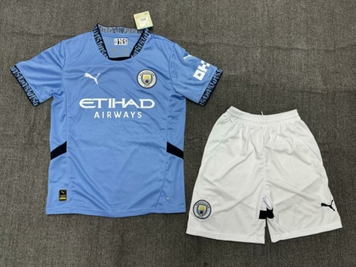 2024/25 Manchester City Home Blue Soccer Uniform-36/302/516