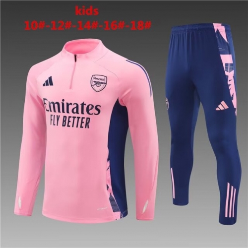 Kids 2024/25 Arsenal Pink Kids/Youth Soccer Tracksuit Uniform-801
