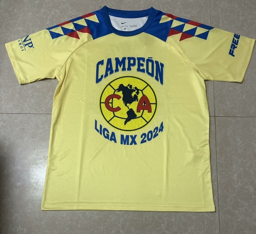 2023/24 Champion Version América Home Yellow Thailand Soccer Jerseys AAA-07