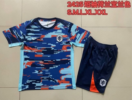 2024/25 Netherlands Blue Thailand Soccer Tracksuit Uniform-815