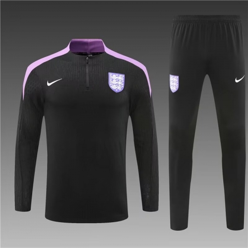 Player Version 2024/25 England Black Thailand Soccer Tracksuit Uniform-801