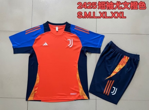 2024/25 Juventus Orange Red Shorts-Sleeve Thailand Soccer Uniform-815