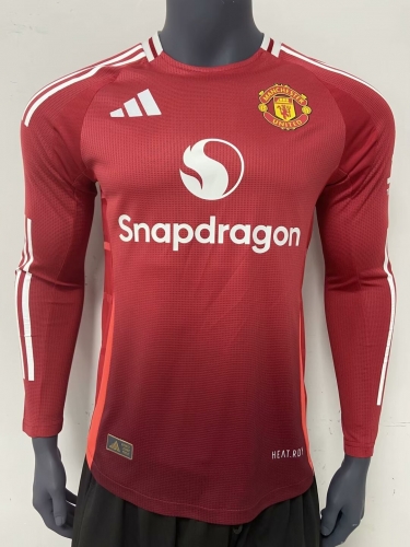 Player Version 2024/25 Manchester United Home Red Thailand LS Soccer Jeesey AAA-27/888/16