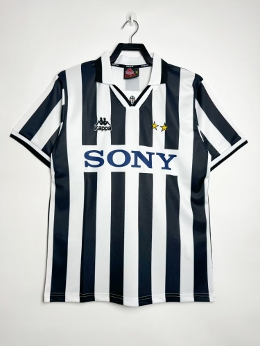 1994-95 Retro Version Juventus Home Black & White Thailand Soccer Jersey AAA-811
