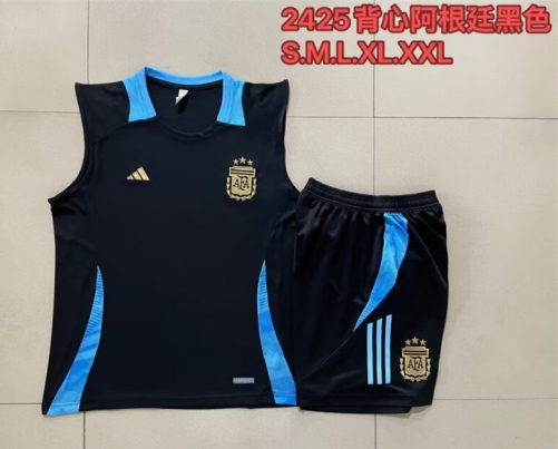 2024/25 Argentina Royal Blue Shorts-Sleeve Thailand Soccer Tracksuit Vest Uniform-815