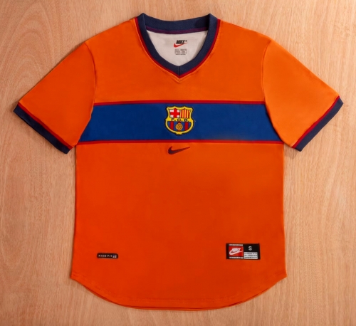 98-00 Retro Version Barcelona 2nd Away Orange Thailand Soccer Jersey AAA-1041