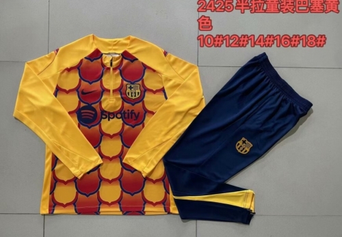 Kids 2024/25 Barcelona Red & Yellow Kids/Youth Thailand Soccer Tracksuit Uniform-815