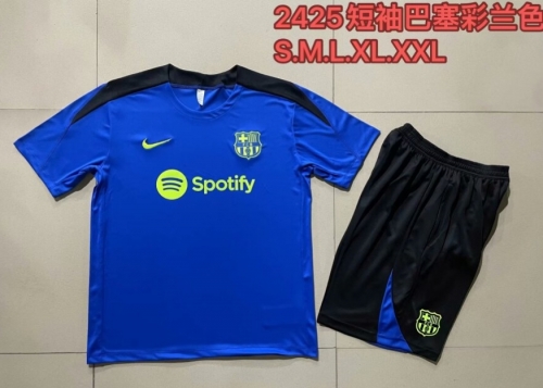 2024/25 Barcelona Blue Shorts-Sleeve Thailand Soccer Uniform-815