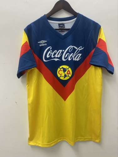 88 Retro Version Club América Home Yellow & Blue Thailand Soccer Jersey AAA-410