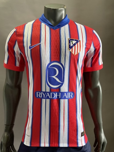 Player Verison 2024/25 Atletico Madrid Home Red & White Thailand Soccer Jersey AAA-MY/210/703