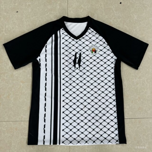 2024/25 Palestino Black & White Thailand Soccer Jersey AAA-518