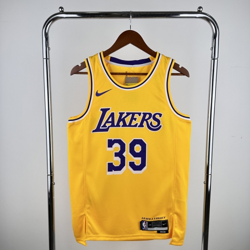 Los Angeles Lakers NBA Yellow Round Collar #39 Jersey-311