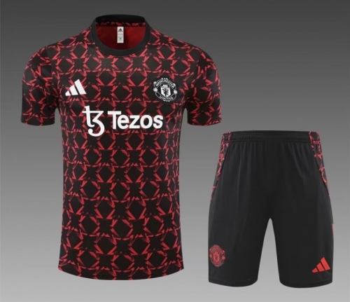 2024/25 Manchester United Red Shorts-Sleeve Thailand Tracksuit Uniform-801