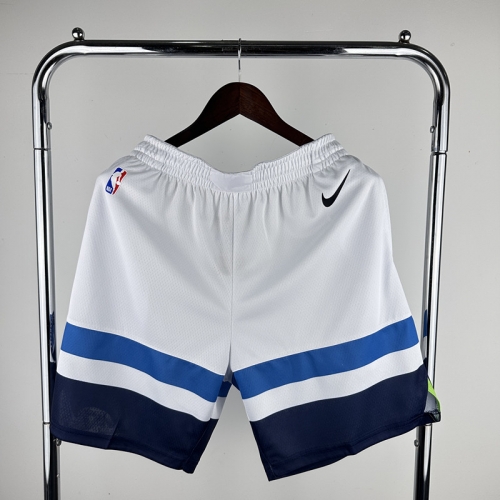 NBA Minnesota Timberwolves Home White Shorts-311