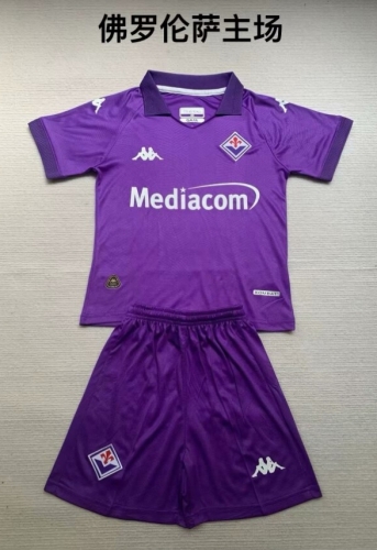 Kids 2024/25 ACF Fiorentina Home Purple Kids/Youth Thailand Soccer Jersey AAA-208
