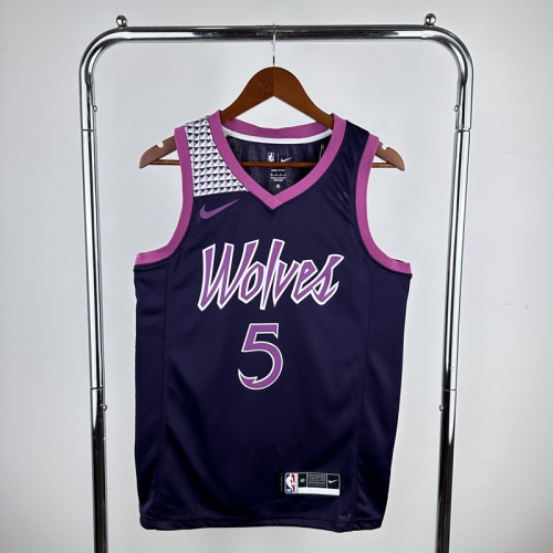 NBA Minnesota Timberwolves Black & Purple #5 Jersey-311