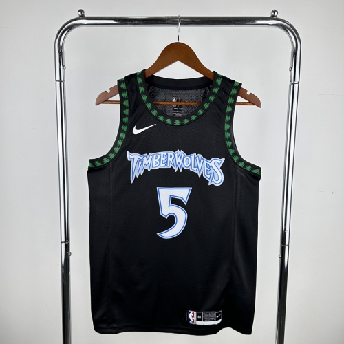 18 Season Retro Version NBA Minnesota Timberwolves Black #5 Jersey-311