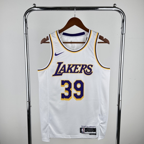 Los Angeles Lakers NBA White Round Collar #39 Jersey-311