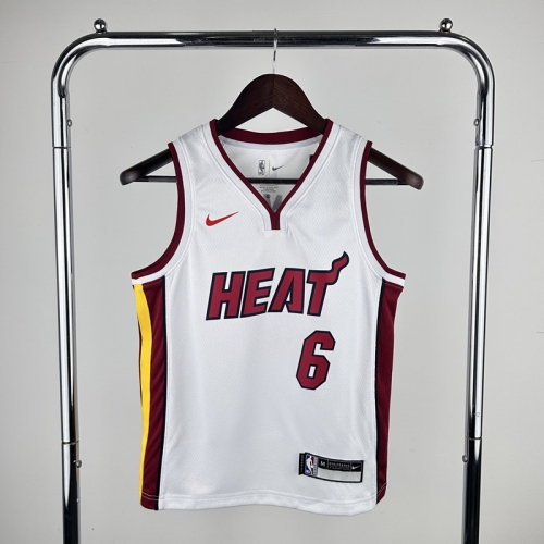 Kids Miami Heat NBA White #6 Jersey-311