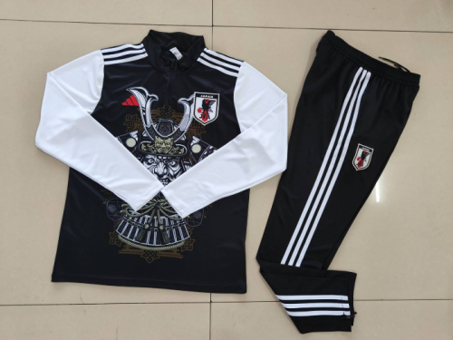 24/25 Japan Black & White Thailand Soccer Tracksuit Uniform-GDP