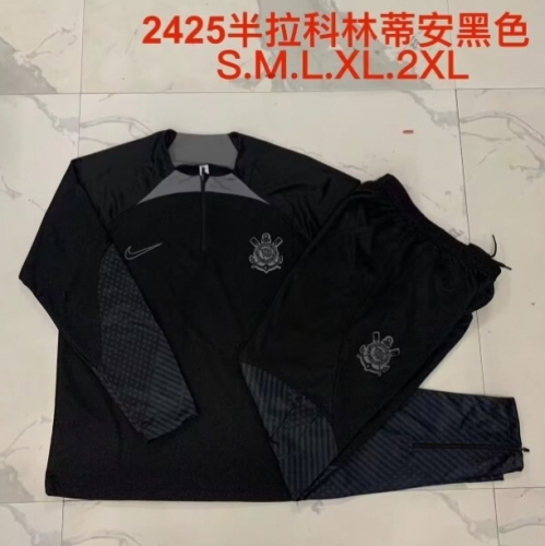 2024/25 Corinthians Black Tracksuit Soccer Uniform-815