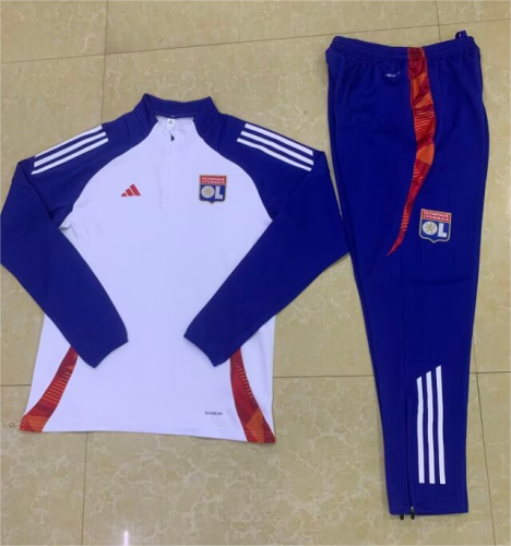 2024/25 Olympique Lyonnais White Thailand Soccer Tracksuit Uniform-411