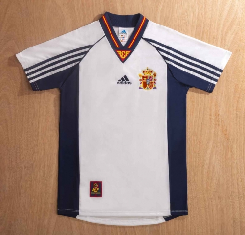 98 Retro Spain Away Black & White Thailand Soccer Jersey AAA-1041