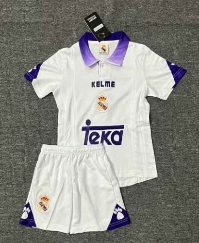 Kids 97-98 Retro Version Real Madrid Home White Kids/Youth Soccer Uniform-516/311