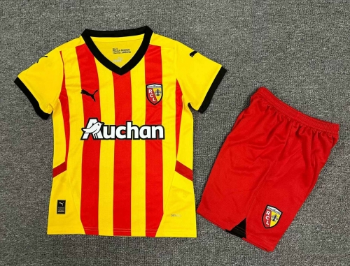 kids 2024/25 RC Lens Home Red & Yellow Kids/Youth Soccer Uniform AAA-1040/522