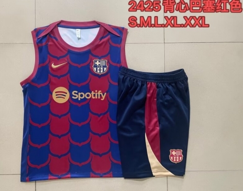 2024/25 Barcelona Red & Blue Shorts-Sleeve Thailand Soccer Uniform-815