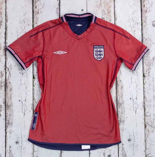 02 Retro Verison England Away Red Double-Sided Thailand Soccer Jersey AAA-1041