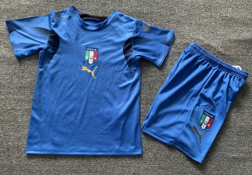 Kids 06 Retro Version Italy Home Blue Kids/Youth Soccer Uniform-1040/811