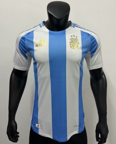 No chest shield  Player Version 2024/2025 Argentina Home White & Blue Thailand Soccer Jersey AAA-210/16