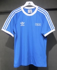 2024 Retro Italy Blue Soccer Cotton T-Shirts-703