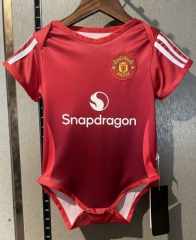 (Size 9-12) 2024/25 Manited United Home Red Baby Soccer Uniform-308