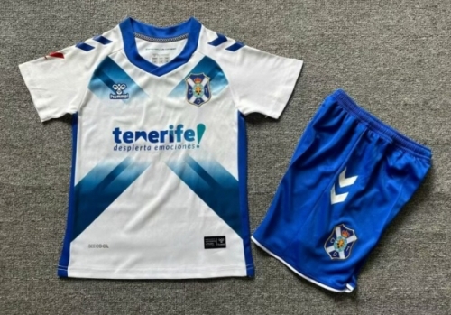 Kids 2024/25 CD Tenerife Home Blue & White Kids/Youth Soccer Uniform-1040