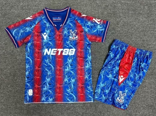 Kids 2024/25 Crystal Palace Home Red & Blue Kids/Youth Soccer Uniform-1040/208