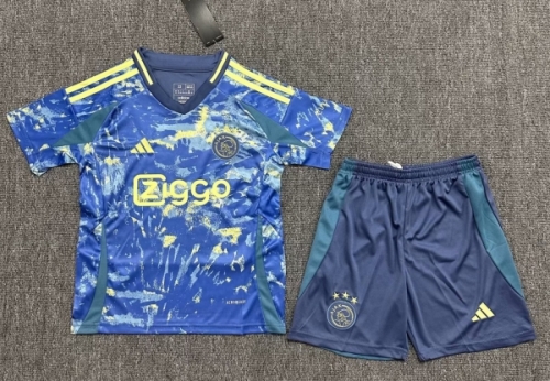 Kids 2024/25 Ajax Away Blue Kids/Youth Soccer Uniform-123/522/507