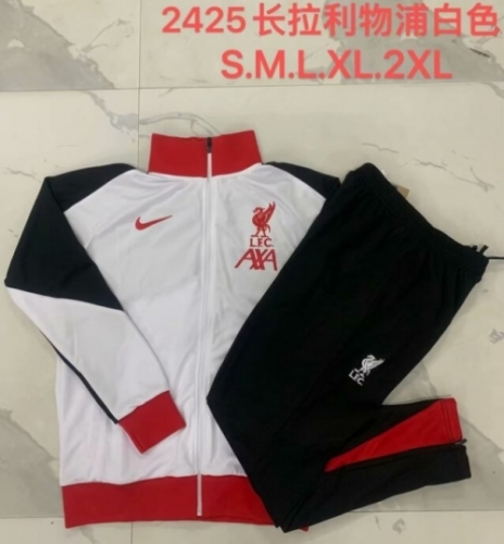 2024/25 Liverpool White Thailand Soccer Jacket Uniform-815