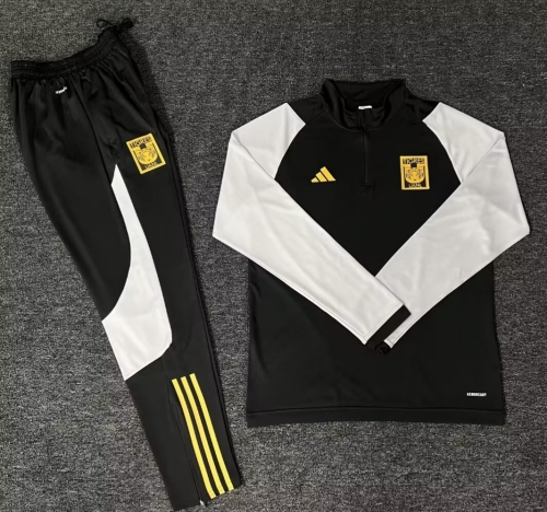 2024/25 Tigres UANL Black & White Soccer Tracksuit Uniform-522