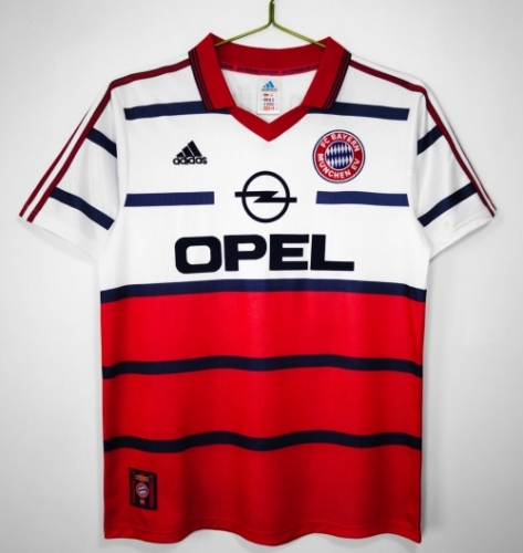 98-00 Retro Version Bayern München 2nd Away Red & White Thailand Soccer Jersey AAA-710
