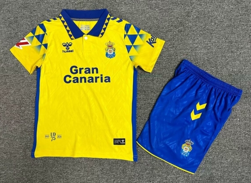 Kids 2024/25 UD Las Palmas Home Yellow Soccer Uniform-1040