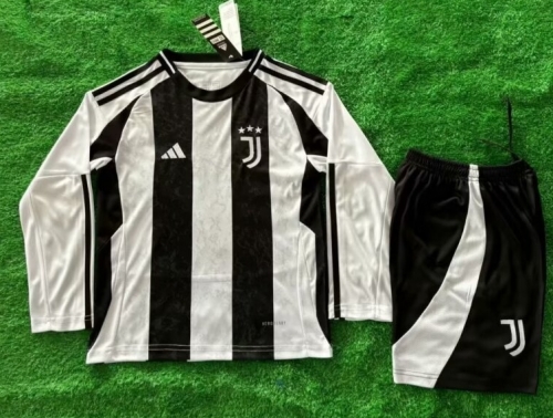 Kids 2024/25 Juventus Home Black & White Training Kids/Youth Soccer Uniform-507