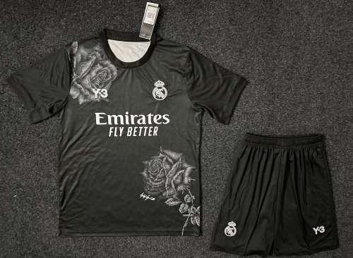 2024/25 Jointed Version Y3 Real Madrid Black Soccer Uniform-LD/36