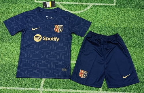 Kids 24/25 Barcelona 125th Commemorative Version Royal Blue Kids/Youth Soccer Uniform-123