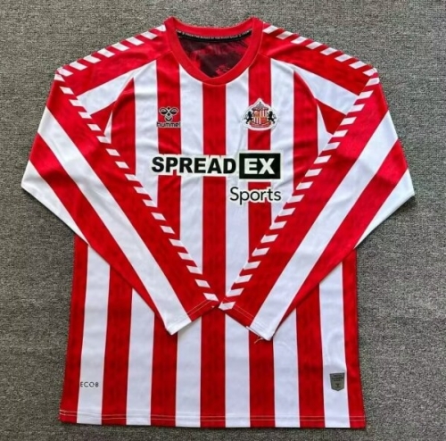 2024/25 Sunderland Home Red & White LS Thailand Soccer Jersey AAA-1040