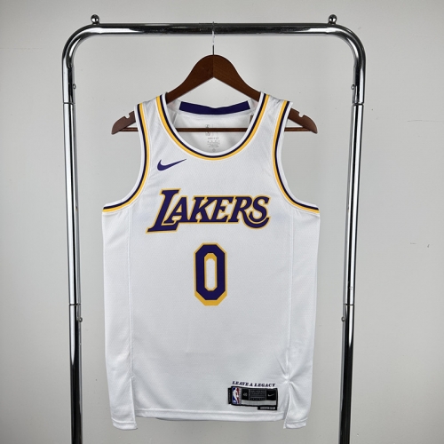 23 Season Los Angeles Lakers NBA White Round Collar #0 Jersey-311